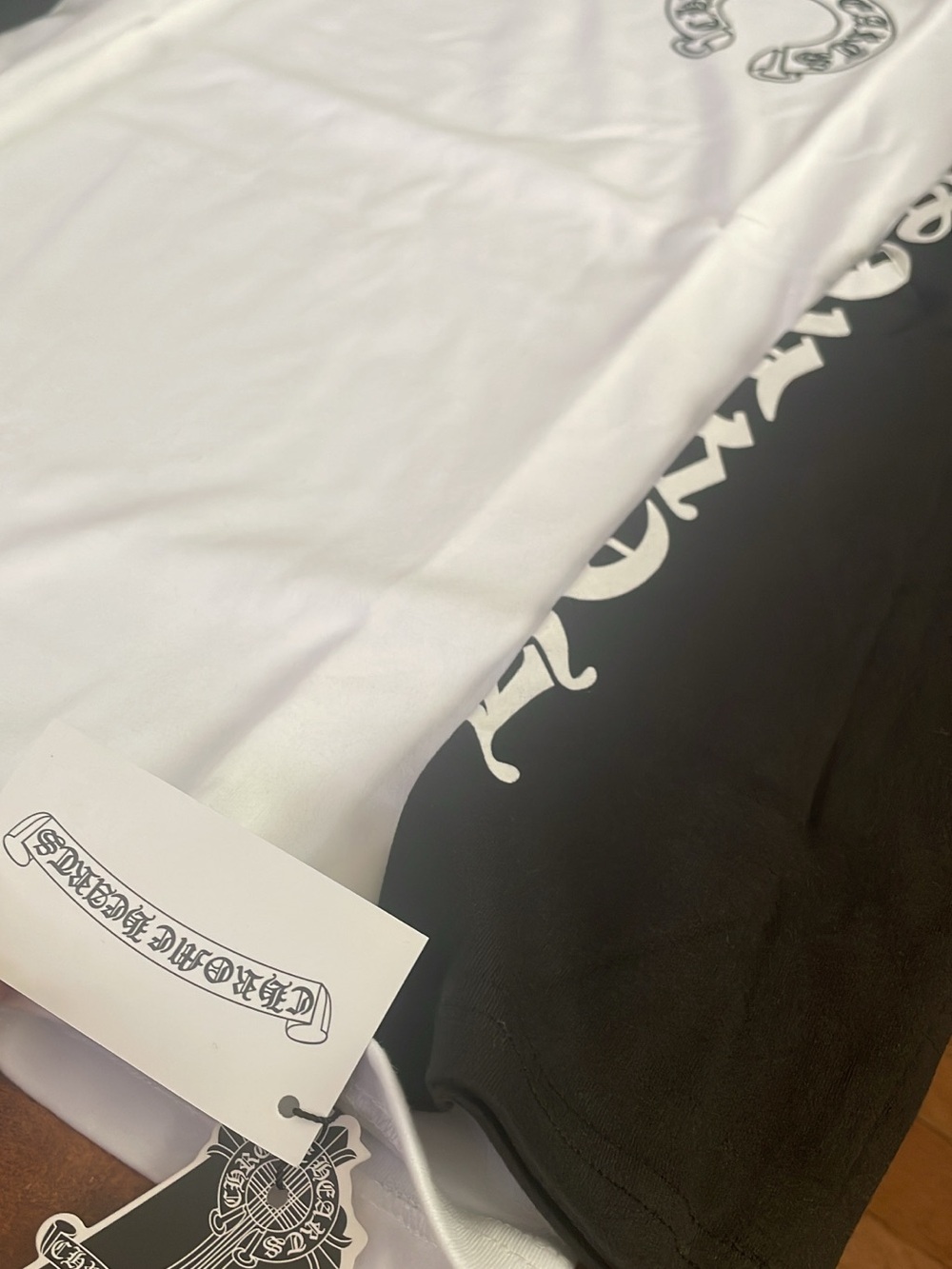 Chrome Hearts Kids White and Black Sweatpants with White Graphic